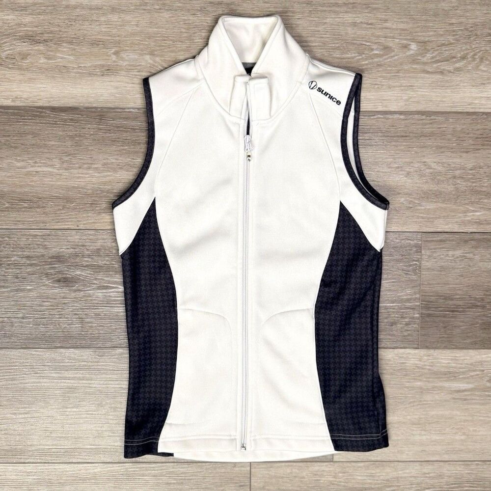 SUNICE Performance Fleece Lined Full Zip Golf Vest -Sleeveless 2 Toned Pockets S